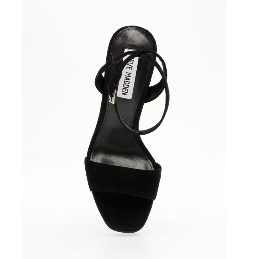 Sandalias Tacones Steve Madden Lessa Gamuza Mujer Negras | ES ZY9042